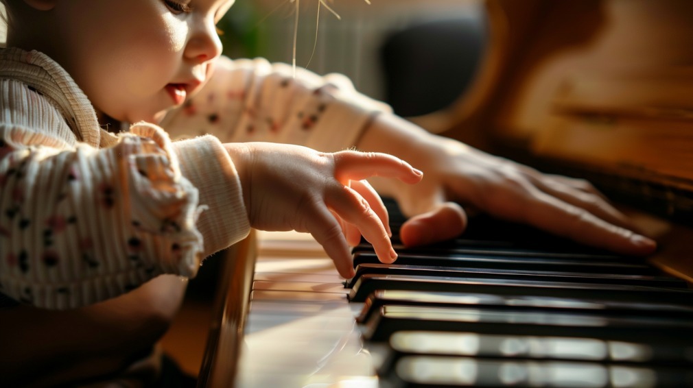 Bebé recibiendo estimulación musical